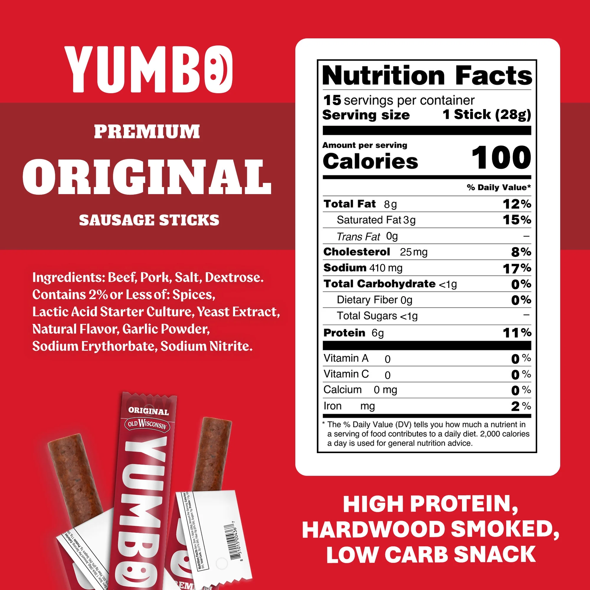 yumbo premium original flavor summer sausage deli sticks, 1oz 15 count bag, made by yumbo premium original flavor summer sausage deli sticks, 1oz 15 count bag, made by