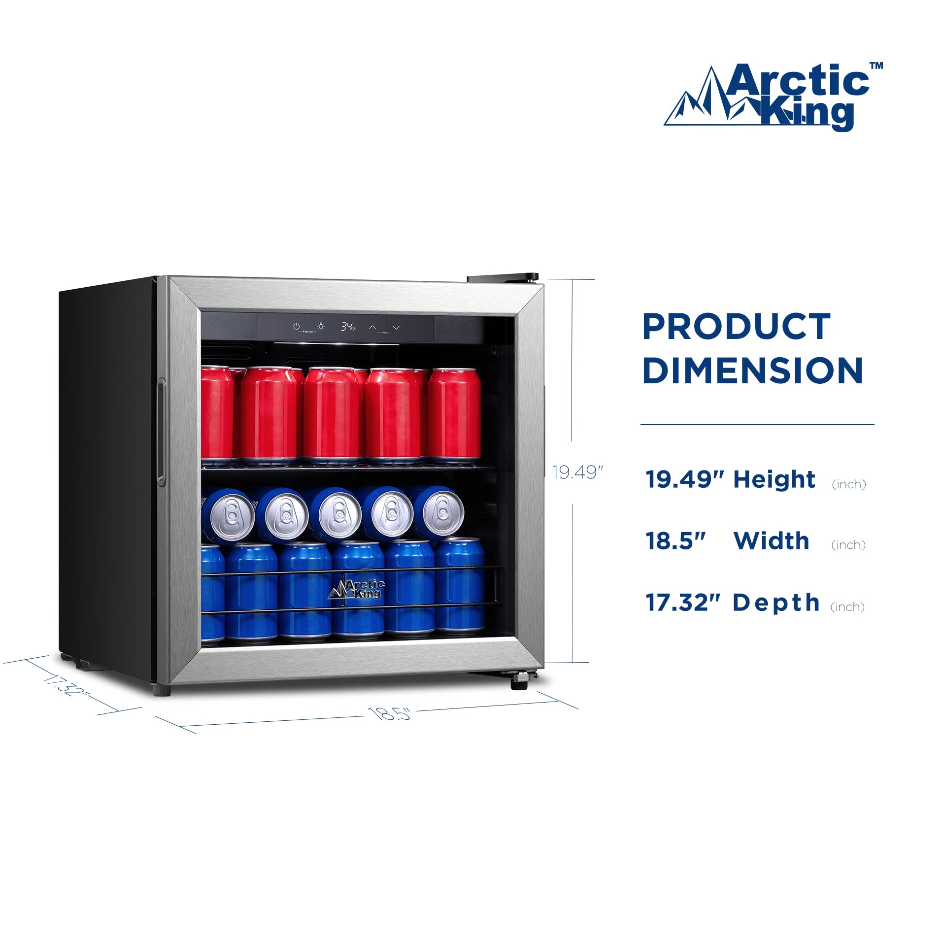 48 can stainless steel beverage fridge & cooler with electrical control, arv48b1ast 48 can stainless steel beverage fridge & cooler with electrical control, arv48b1ast
