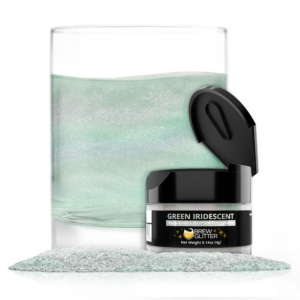 brew glitter edible glitter for drinks, cocktails, beer, garnish & beverages (iridescent green, 4 grams)