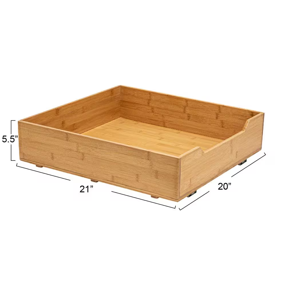 glidez natural bamboo and steel under cabinet pull out/slide out storage organizer glidez natural bamboo and steel under cabinet pull out/slide out storage organizer