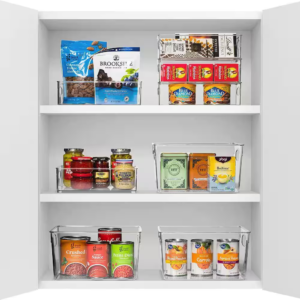 10 pack clear plastic storage bins for fridge and pantry stackable organizer set