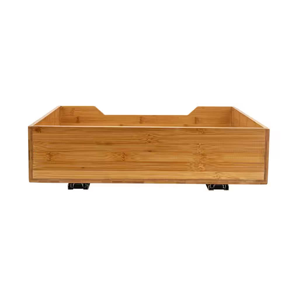 glidez natural bamboo and steel under cabinet pull out/slide out storage organizer glidez natural bamboo and steel under cabinet pull out/slide out storage organizer