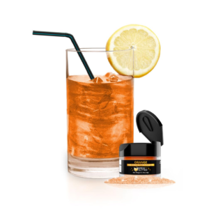 brew glitter edible glitter for drinks, cocktails, beer, garnish & beverages (orange, 4 grams)