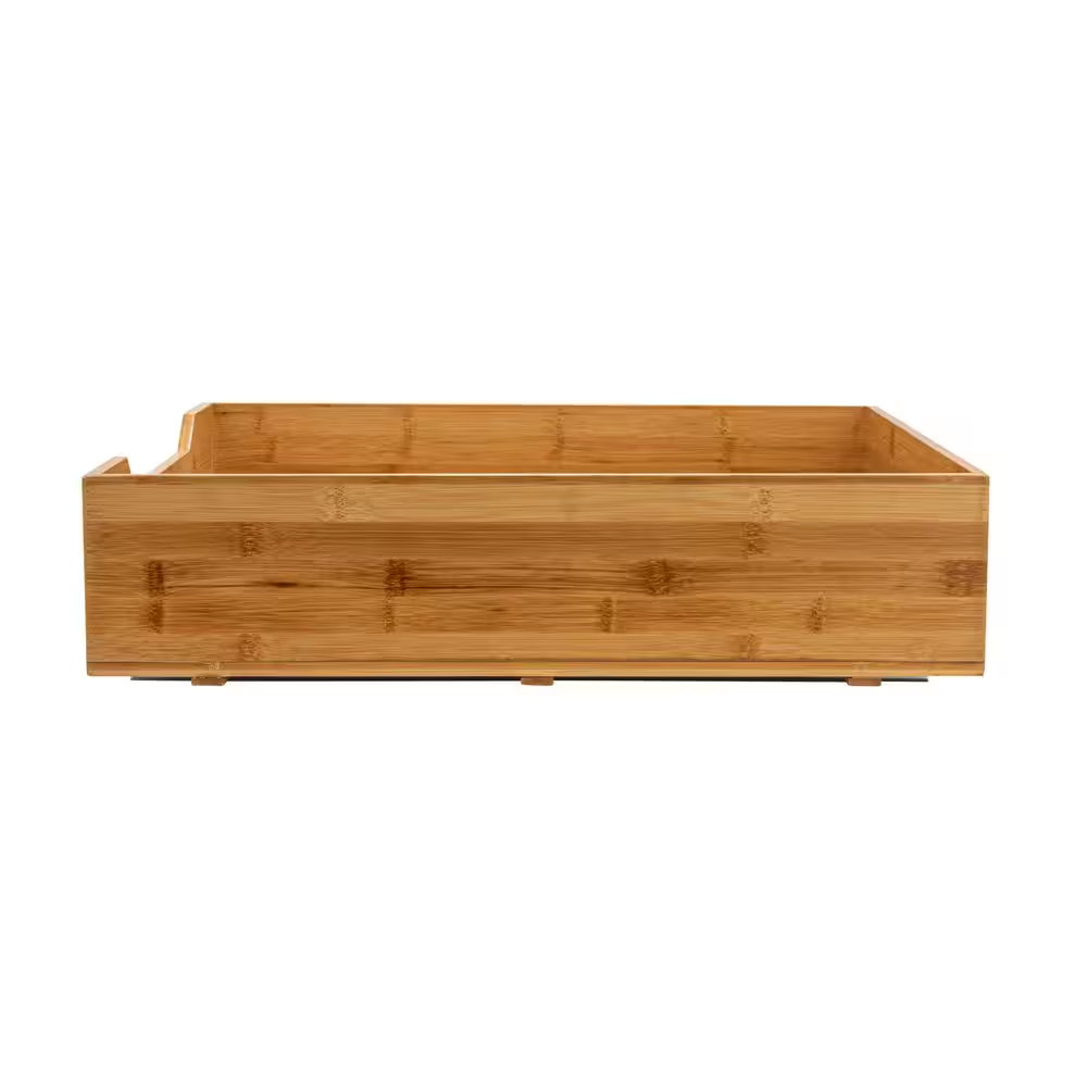 glidez natural bamboo and steel under cabinet pull out/slide out storage organizer glidez natural bamboo and steel under cabinet pull out/slide out storage organizer