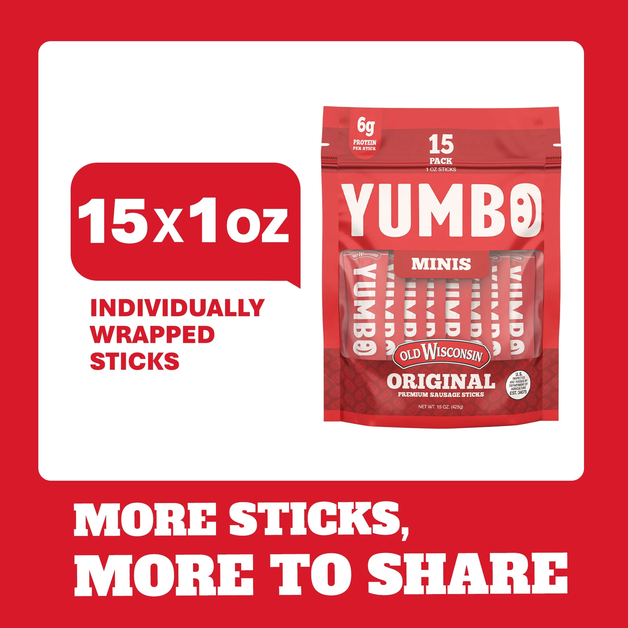 yumbo premium original flavor summer sausage deli sticks, 1oz 15 count bag, made by yumbo premium original flavor summer sausage deli sticks, 1oz 15 count bag, made by