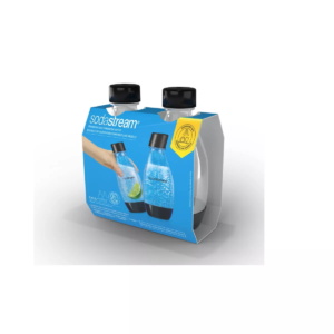 Home sodastream slim sparkling water bottle 2pk black