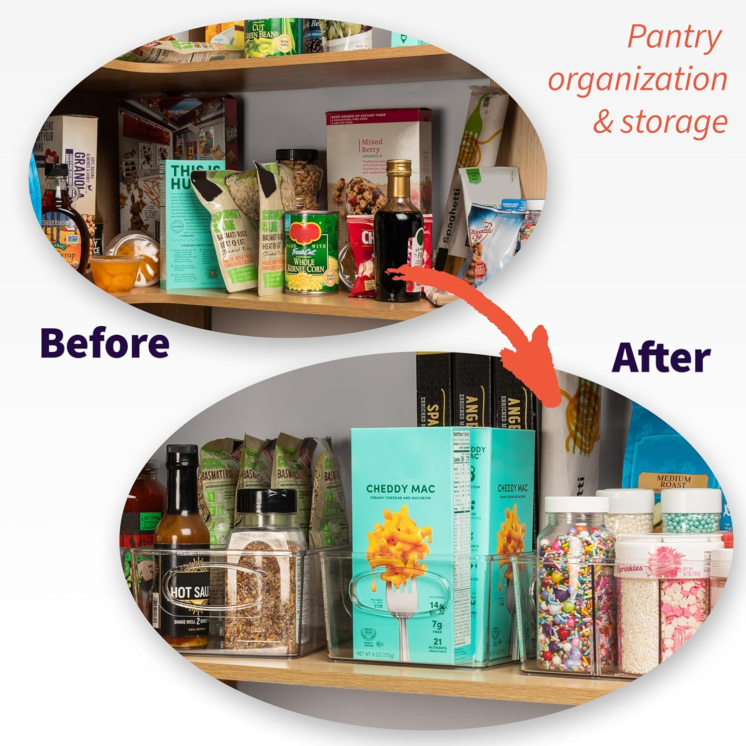 plastic pantry organization and storage bins with removable dividers – perfect kitchen organization or kitchen storage – refrigerator organizer bins, cabinet organizers (2 pack) plastic pantry organization and storage bins with removable dividers – perfect kitchen organization or kitchen storage – refrigerator organizer bins, cabinet organizers (2 pack)