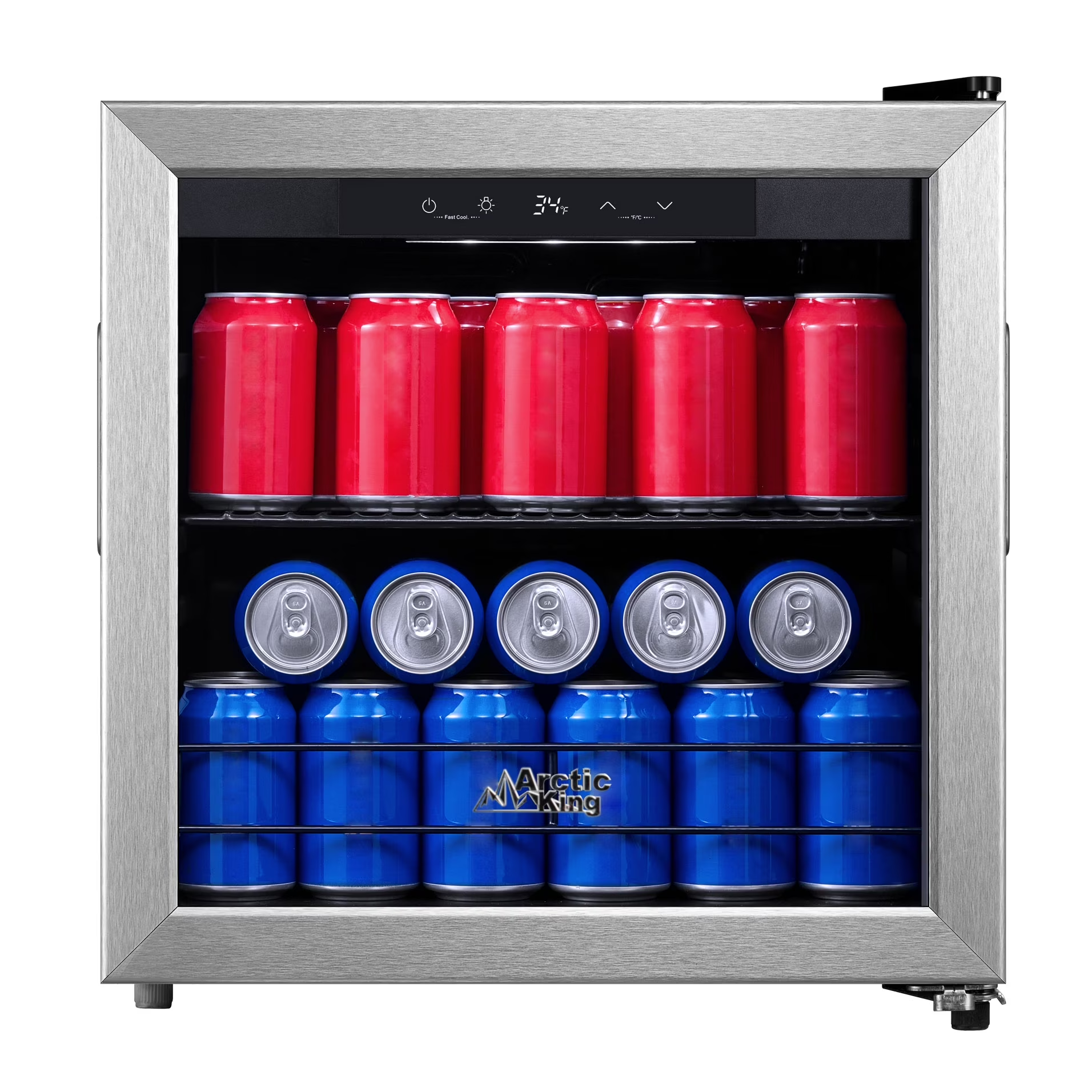 Home 48 can stainless steel beverage fridge & cooler with electrical control, arv48b1ast