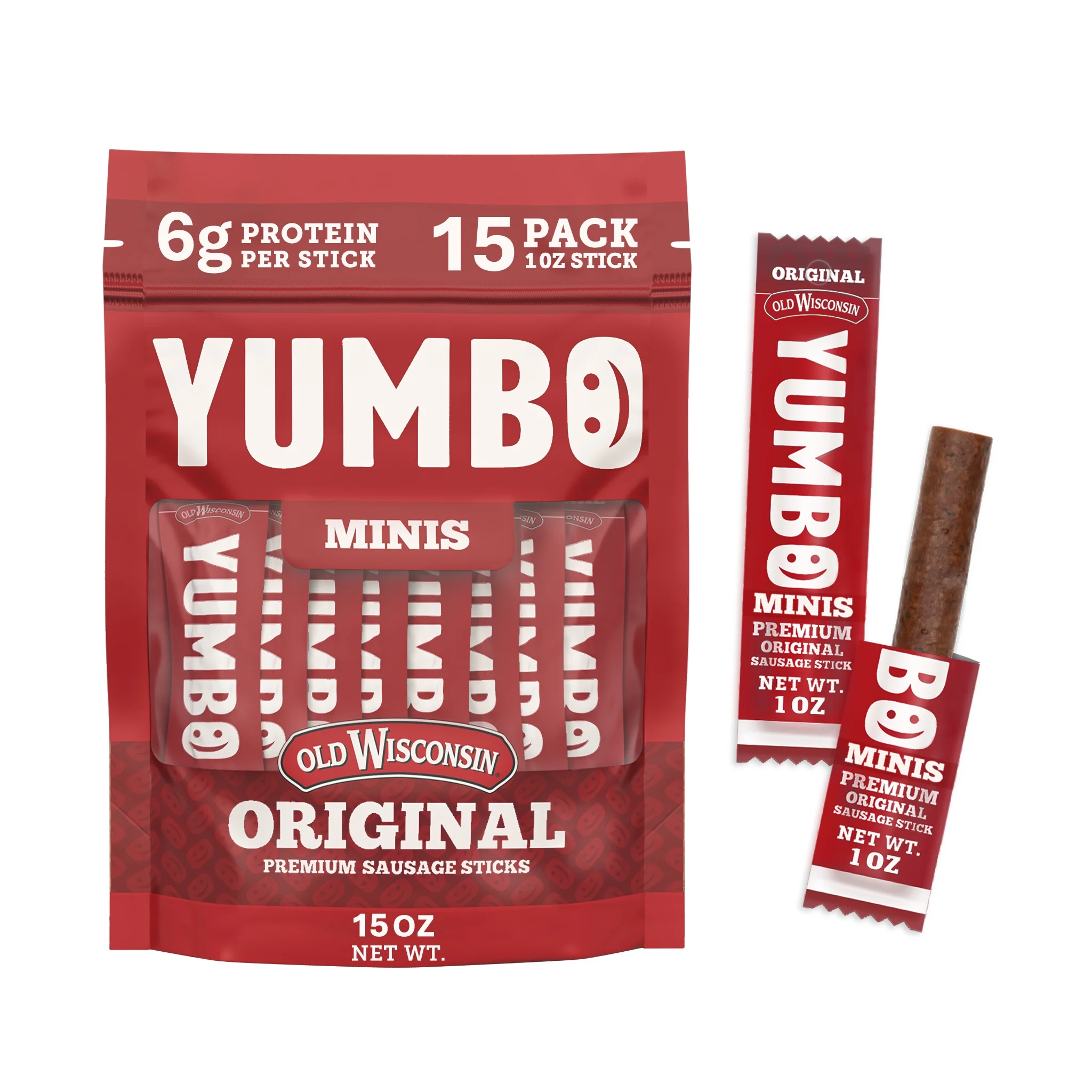 yumbo premium original flavor summer sausage deli sticks, 1oz 15 count bag, made by yumbo premium original flavor summer sausage deli sticks, 1oz 15 count bag, made by